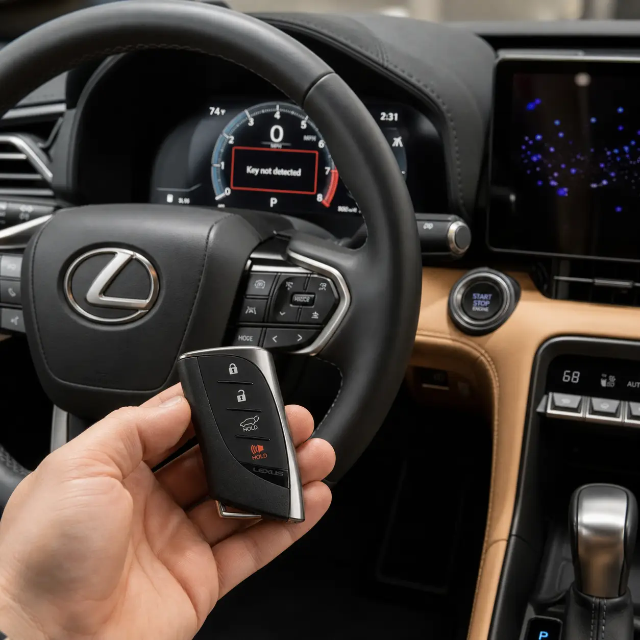 Lexus key fob not detected by car