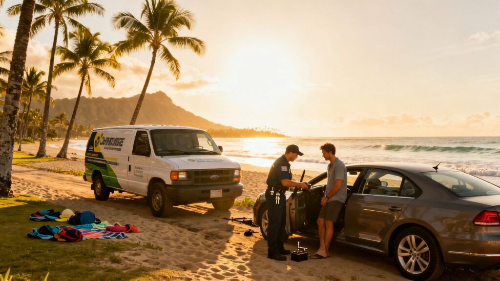Lost your car key at the beach? Get a mobile locksmith service that helps you in under 30 minutes